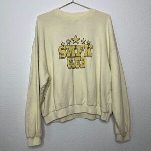SMFK Sweatshirt Medium Pullover Yellow Compass College Oversize Campus Logo